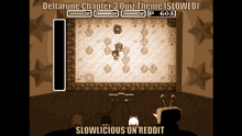a screenshot of a game called deltarune chapter 3 quiz theme slowed