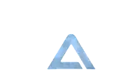 a blue triangle with the letter a in the middle on a white background