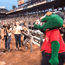 Boston Red Sox Wally The Green Monster GIF - Boston Red Sox Wally The Green Monster Hug GIFs