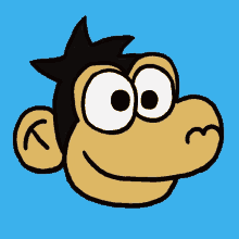 a cartoon of a monkey with a big smile on its face