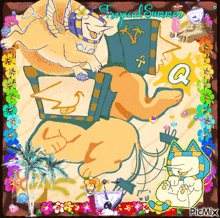 a cartoon drawing of a sphinx with the words tropical summer on the bottom