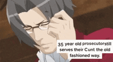 a cartoon of a man wearing glasses and a red suit is crying .