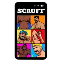 a cell phone with scruff written on it