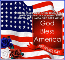 an american flag with the words god bless america written on it