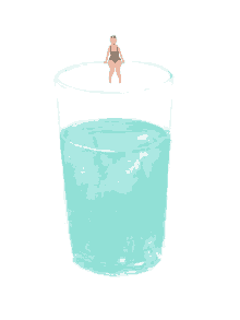 glass woman water swim