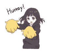 Anime Girl Cheering GIF - Anime Girl Cheering Hurray GIFs