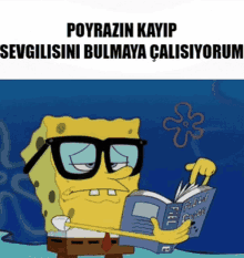 spongebob reads a book called field guide