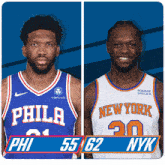 Philadelphia 76ers (55) Vs. New York Knicks (62) Half-time Break GIF