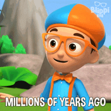 Millions Of Years Ago Blippi GIF - Millions Of Years Ago Blippi Blippi Wonders - Educational Cartoons For Kids GIFs