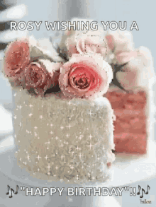 cake roses happy birthday hbd birthday dessert