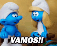 Vamos GIF - Smurfs Lets Go Yay GIFs