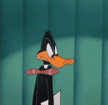 a cartoon character is holding a shotgun and pointing it at someone .