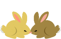 Bunny Kiss Bunny Love Sticker - Bunny Kiss Bunny Love Nuzzling Stickers