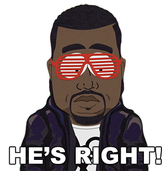 Hes Right Kanye West Sticker - Hes Right Kanye West South Park Stickers
