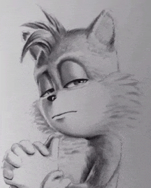 a black and white drawing of sonic the hedgehog from the movie sonic the hedgehog .