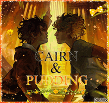 a picture of two boys with the words cairn & pudding