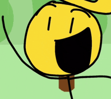 a stick figure with a yellow face and a smiley face