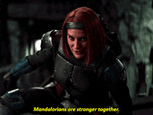 The Mandalorian Bo Katan Kryze GIF - The Mandalorian Bo Katan Kryze Mandalorians Are Stronger Together GIFs