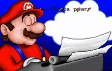 Mario Teaches Typing Typewriter GIF