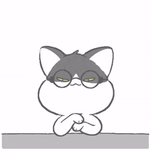 cat gray glasses waiting planning