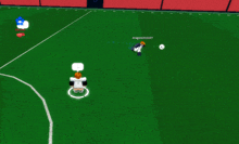 a soccer game is being played on a green field with a player named dragon23103037