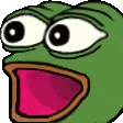 a cartoon frog with a surprised look on its face and a pink mouth .
