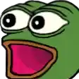 a cartoon frog with a surprised look on its face and a pink mouth .