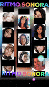a poster that says ritmo sonora with a bunch of pictures of women