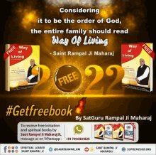 an advertisement for a free book called way of living
