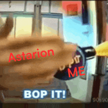 a cartoon says bop it and asterion