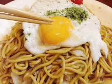 yakisoba egg fried egg egg yolk
