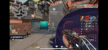 a screenshot of a video game with the words moments at the top