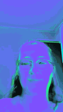 a blurry picture of a person 's face with a yellow background