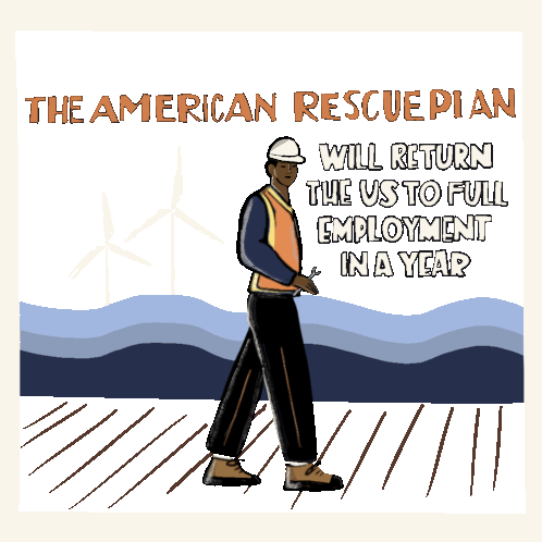The American Rescue Plan Will Return The Us To Full Employment In One Year Employment Sticker - The American Rescue Plan Will Return The Us To Full Employment In One Year American Rescue Plan Employment Stickers
