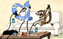 regular show mordecai rigby playing video games video games