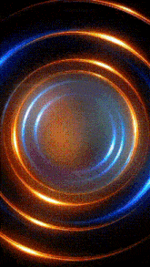 a blue and orange swirl on a dark background