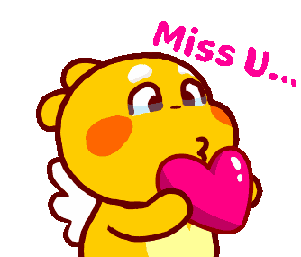 Qoobee Miss You Sticker - Qoobee Miss You Heart Stickers