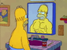 homer the simpsons muscle flex mirror