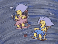 Patty And Selma Tornado GIF - Patty And Selma Tornado The Simpsons GIFs