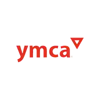 a red ymca logo with a red triangle