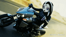a cartoon character is riding a motorcycle with the words minihaxi on the bottom right