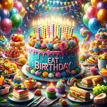 Eat Birthday Cake GIF - Eat Birthday Cake Colorful GIFs