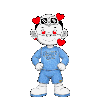 a drawing of a monkey wearing sunglasses and a family guy shirt