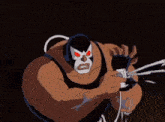 a cartoon character with a mask on his face is screaming