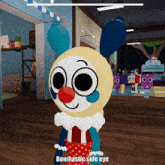 a clown in a video game with the words bombastic side eye below it