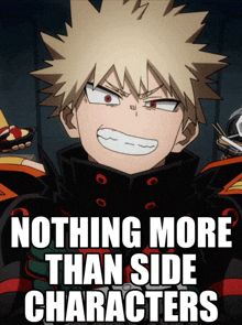 a poster that says nothing more than side characters with a cartoon character