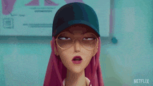 a cartoon girl with glasses and a hat says " yeah that 's right "