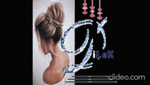 a picture of a woman with a bun and a letter d