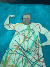 a drawing of a man wearing a superman cape