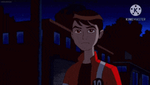a red background with white lines and the words kinemaster